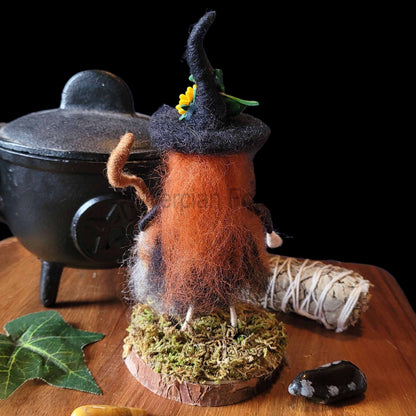 Little Sister Small Needle Felted Witch Decoration Ready Made