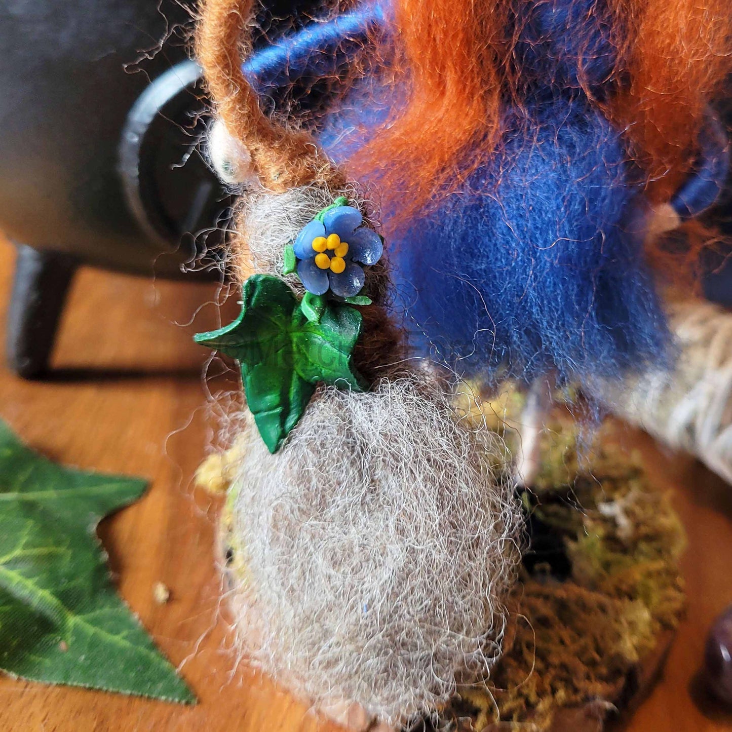 Little Sister Small Needle Felted Witch Decoration