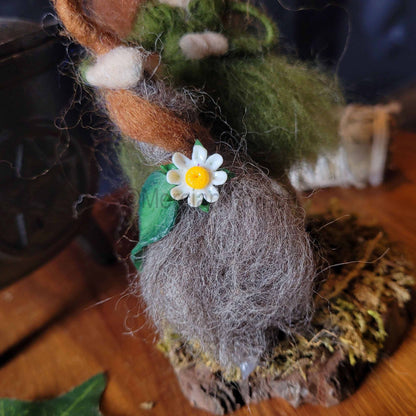 Little Sister Small Needle Felted Witch Decoration Ready Made