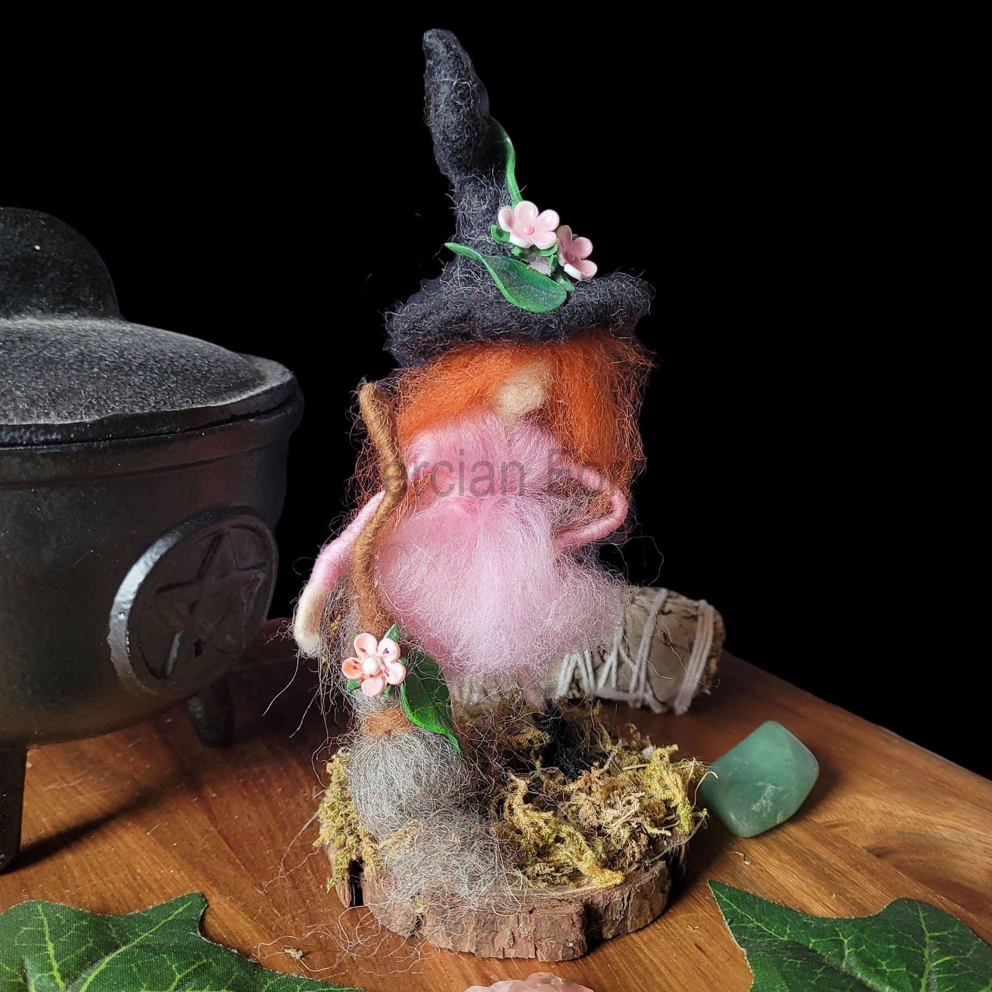 Little Sister Small Needle Felted Witch Decoration Ready Made