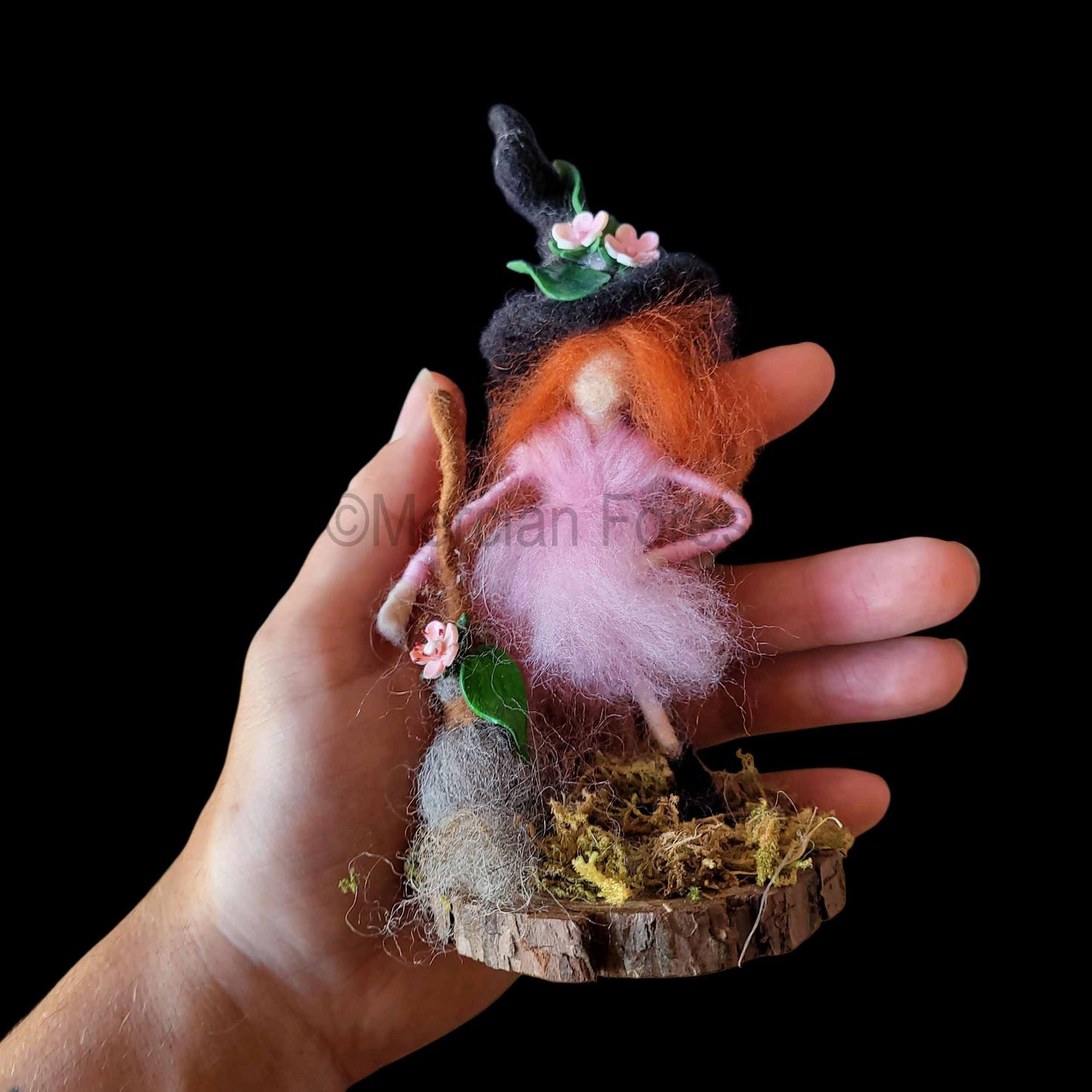 Little Sister Small Needle Felted Witch Decoration Ready Made