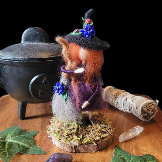 Little Sister Small Needle Felted Witch Decoration Ready Made