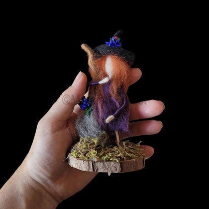 Little Sister Small Needle Felted Witch Decoration Ready Made