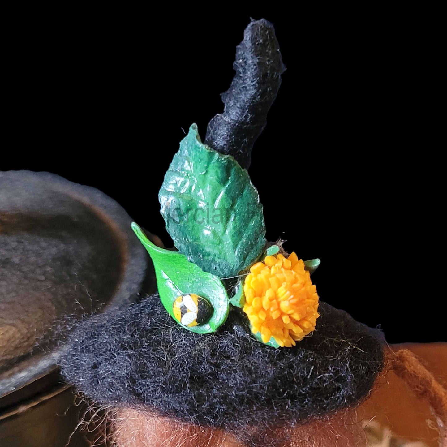 Little Sister Small Needle Felted Witch Decoration Ready Made