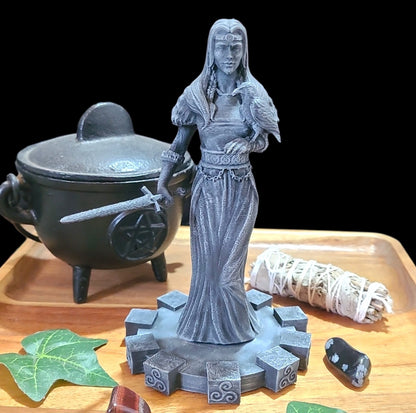Morrigan Goddess Statue Figurine in Stone Effect