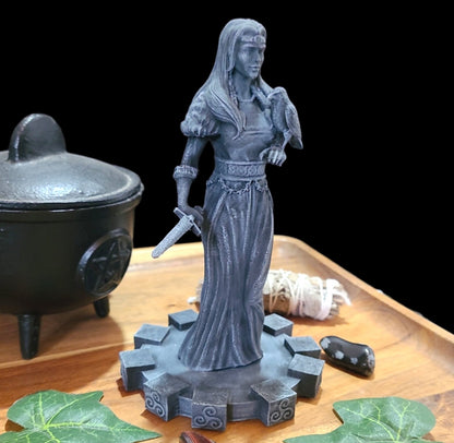 Morrigan Goddess Statue Figurine in Stone Effect
