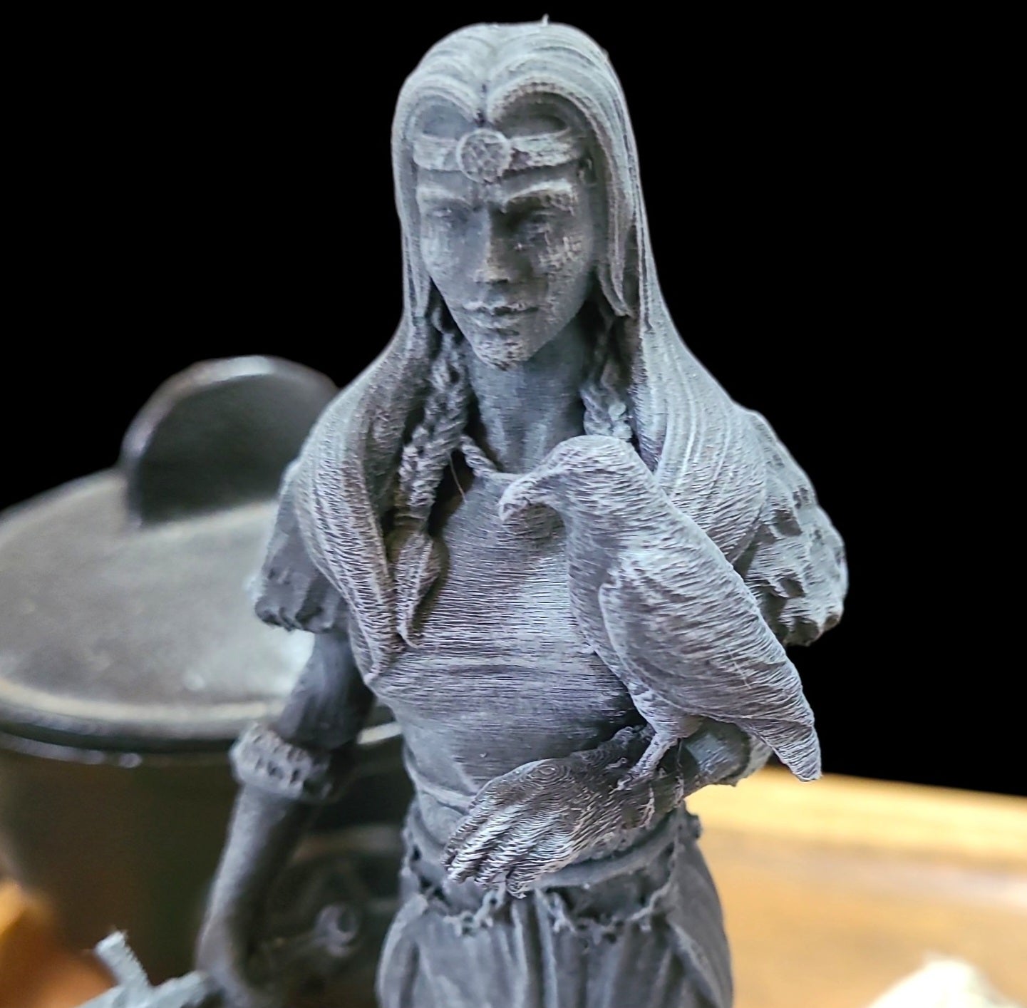 Morrigan Goddess Statue Figurine in Stone Effect