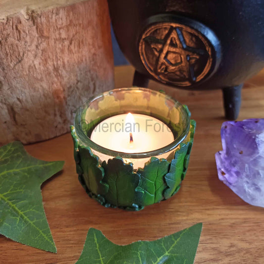 Oak Leaf Altar Candle Tealight Holder