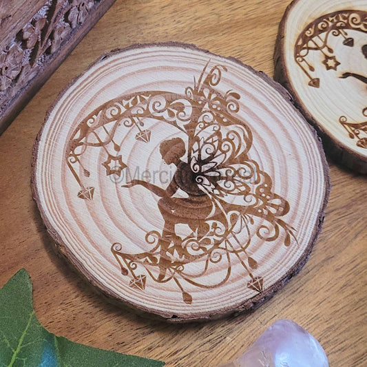 Faery Moon Wooden Altar Tile