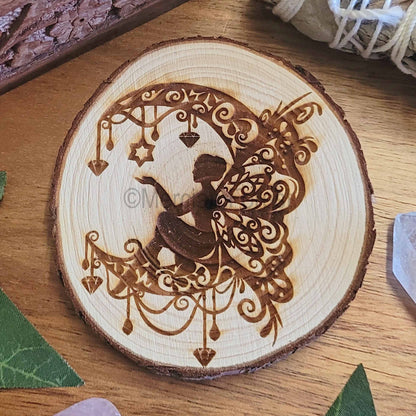 Faery Moon Wooden Altar Tile