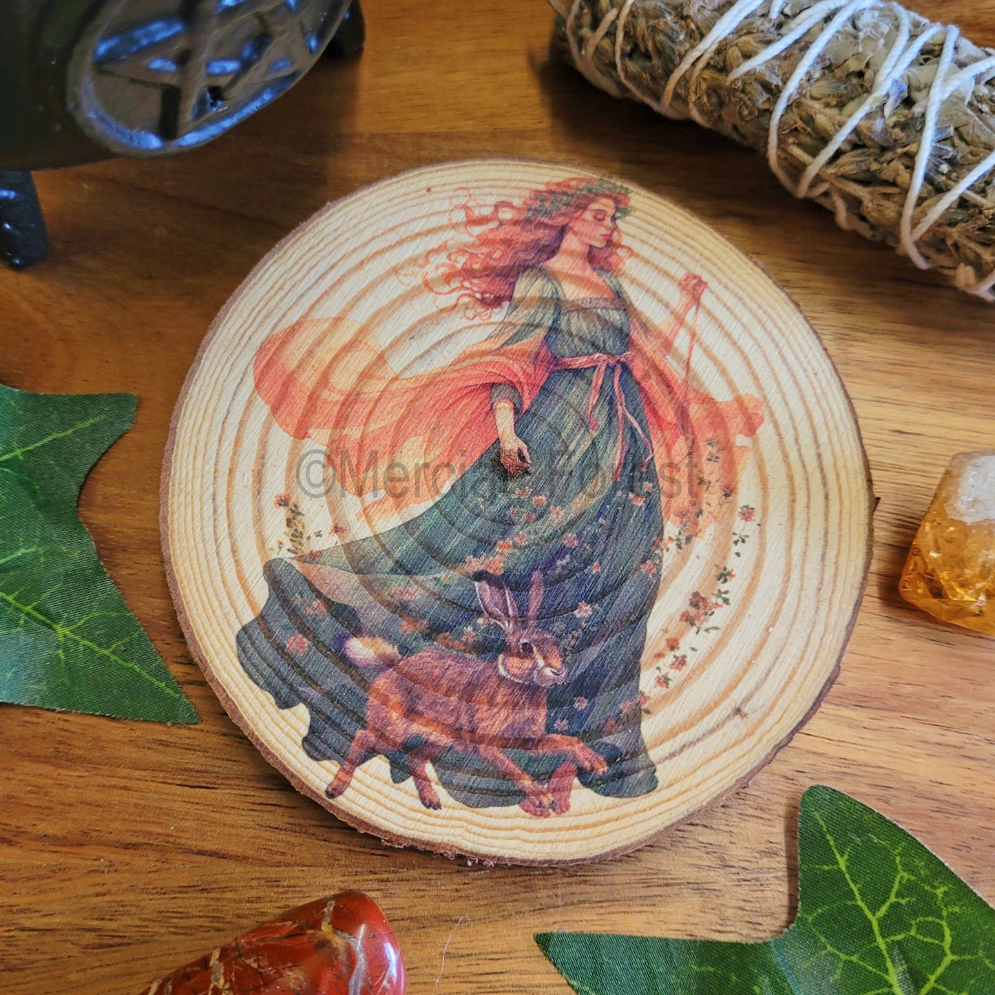 Ostara standing with the Hare Altar Tile