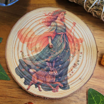 Ostara standing with the Hare Altar Tile