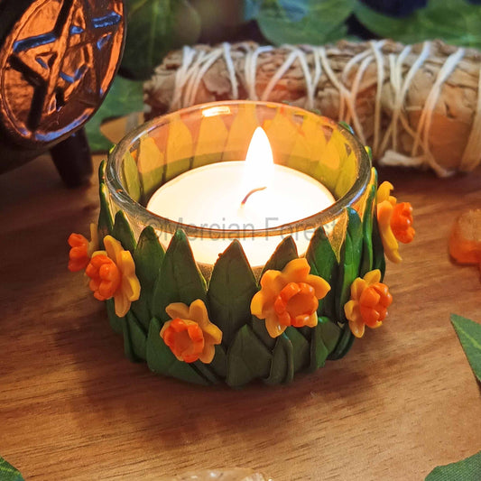 Daffodil Ostara Altar Candle Tealight Holder