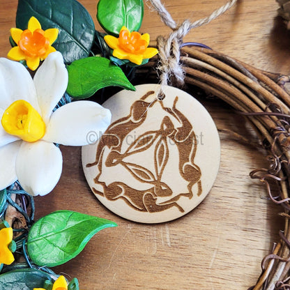 Ostara Wreath Wall Hanging with Witch Bells