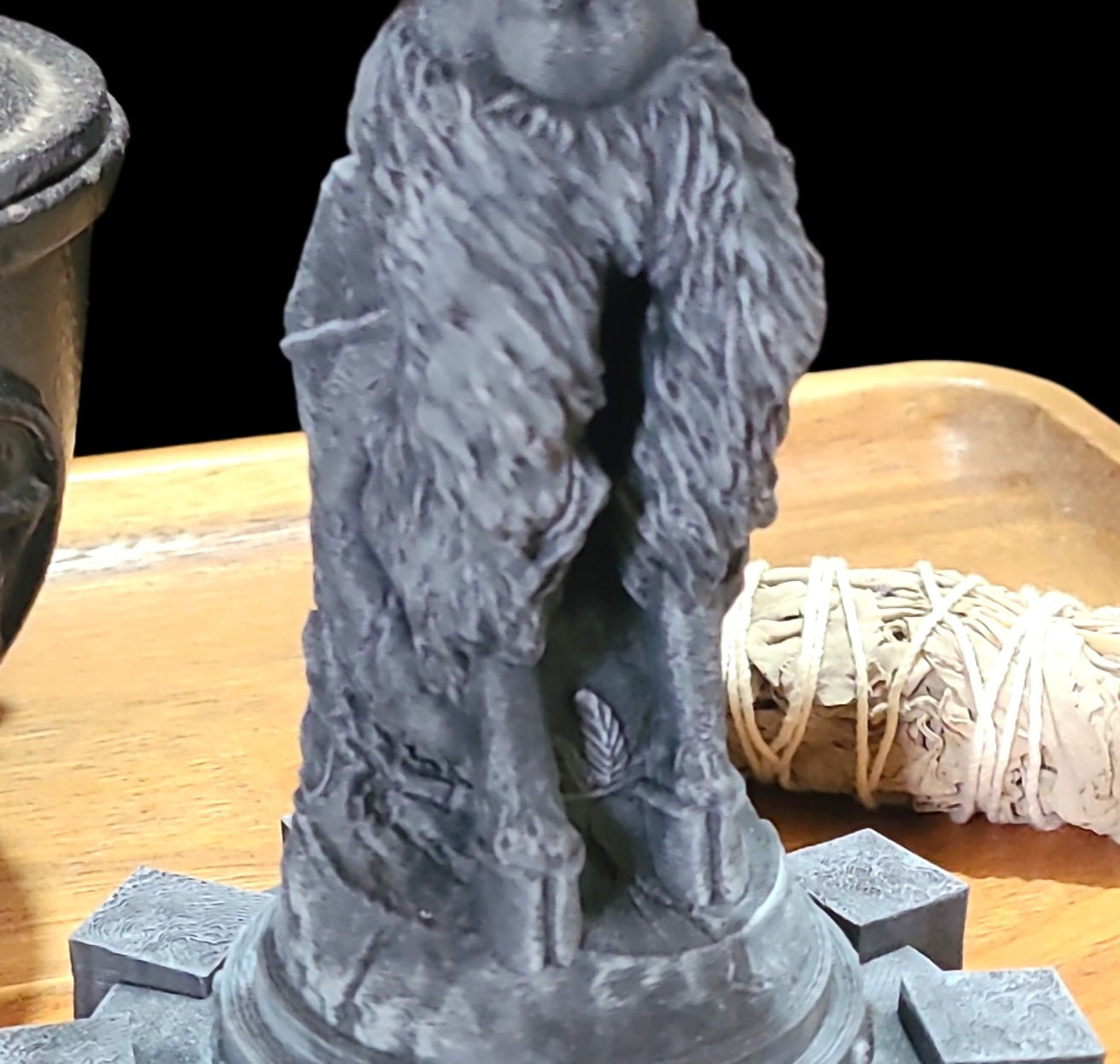 Pan Horned God Statue Figurine in Stone Effect