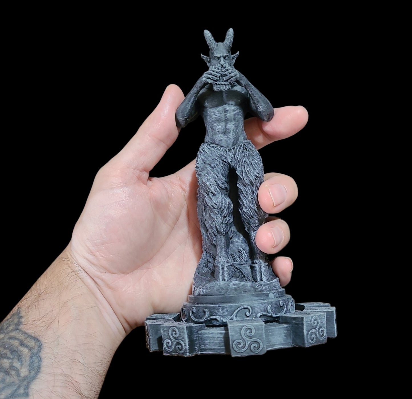 Pan Horned God Statue Figurine in Stone Effect