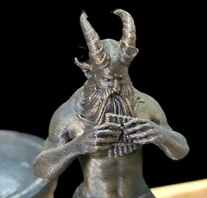 Pan Horned God Statue Figurine in Bronze Tone