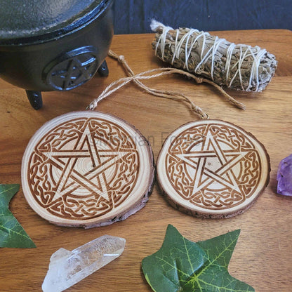 Pentacle Pentagram Wooden Wall Hanging