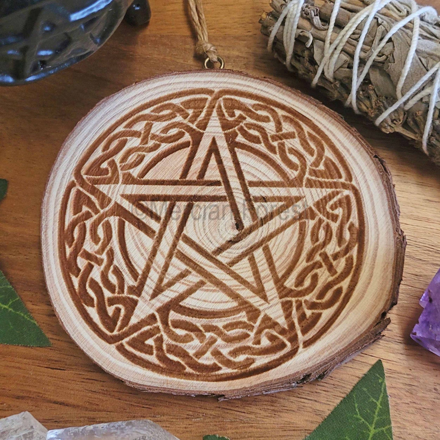 Pentacle Pentagram Wooden Wall Hanging