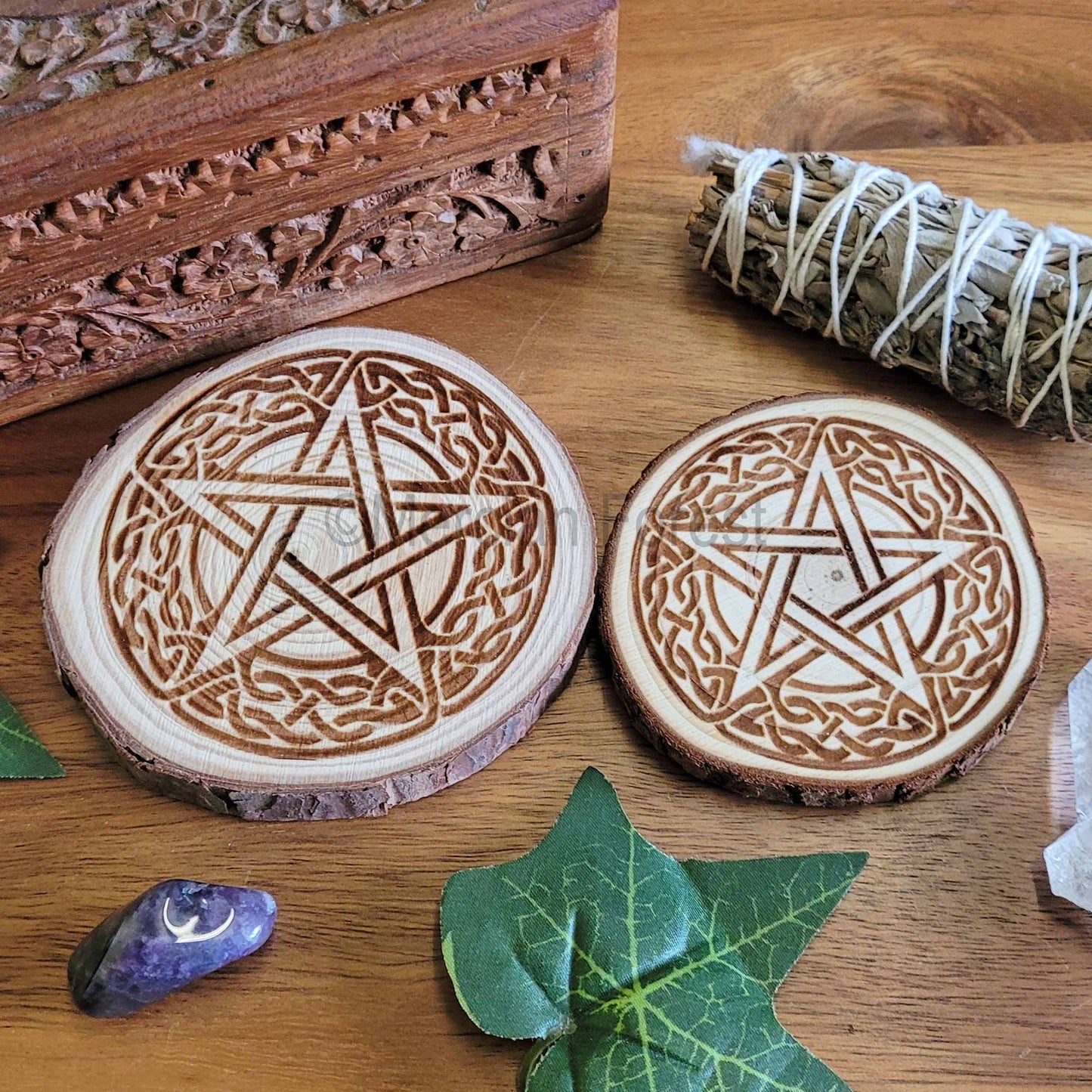 Pentacle Wooden Altar Tile