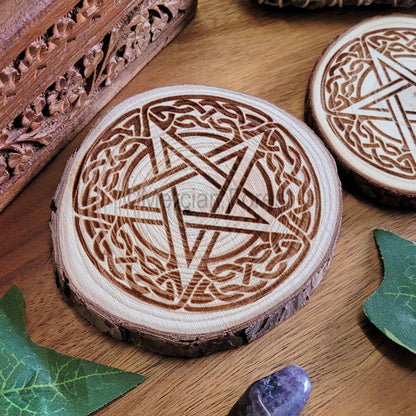 Pentacle Wooden Altar Tile