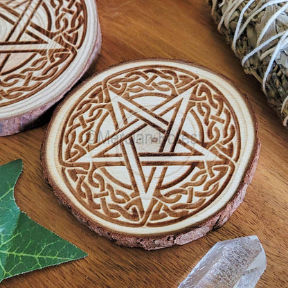 Pentacle Wooden Altar Tile