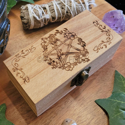 Floral Pentacle Box 11.5 x 5.5 x 4.5