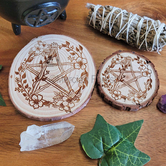 Pentacle Wooden Altar Tile