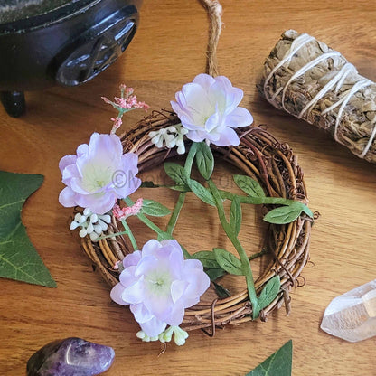 Lilac Floral Pentacle Wreath Small