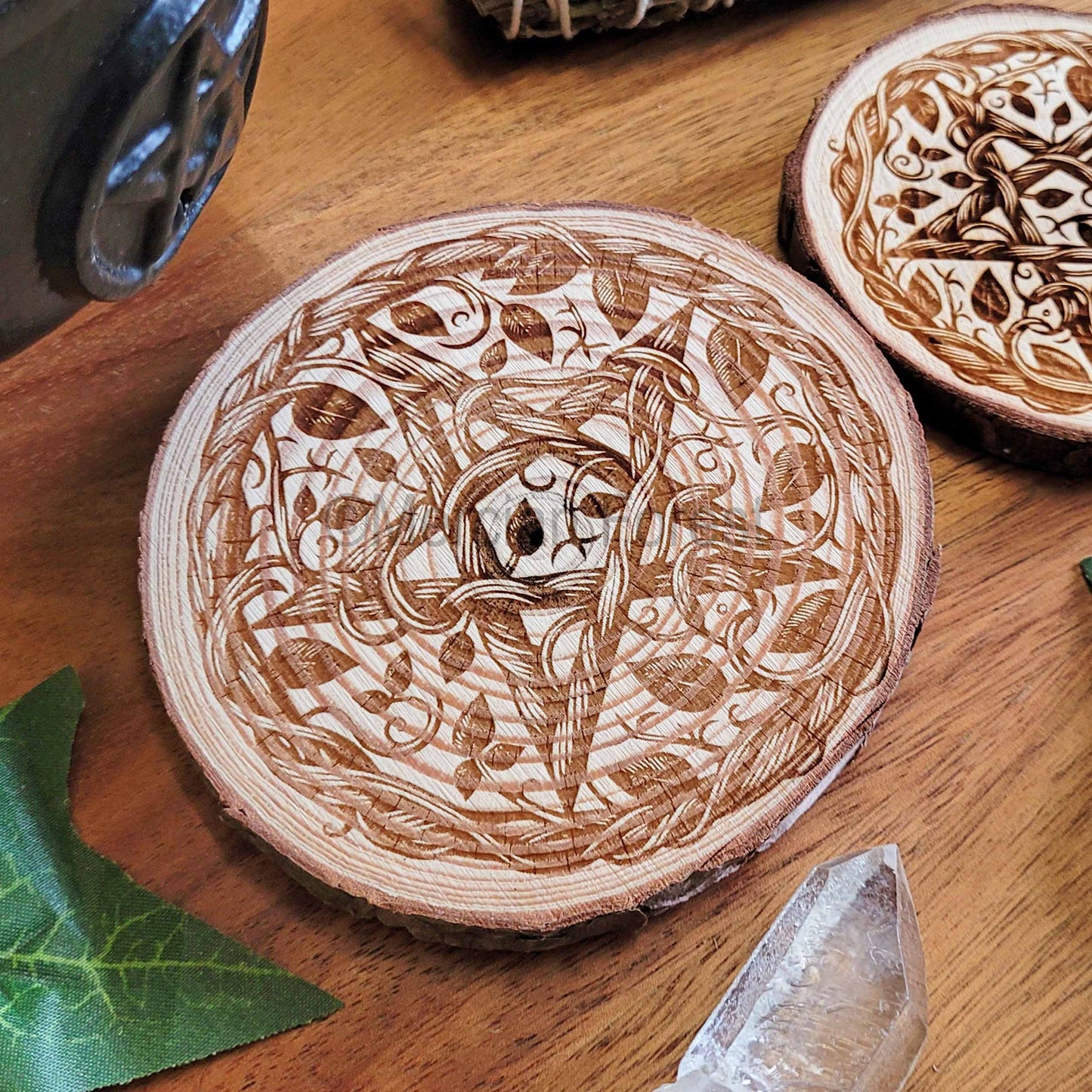 Pentacle Wooden Altar Tile