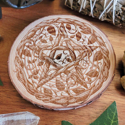 Pentacle Wooden Altar Tile