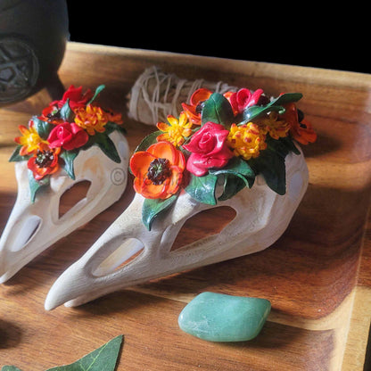 Raven Skull Samhain Decoration