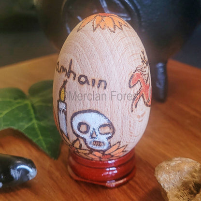 Samhain Wooden Egg Decoration