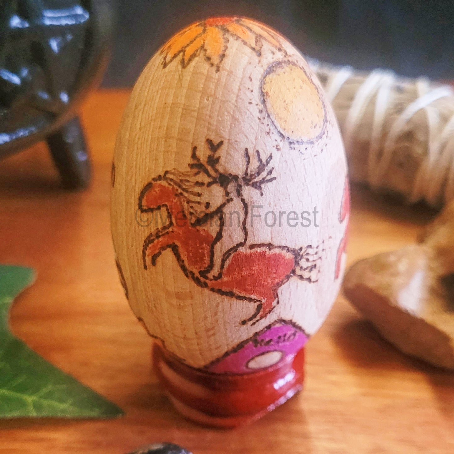 Samhain Wooden Egg Decoration