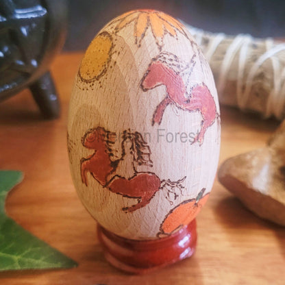 Samhain Wooden Egg Decoration