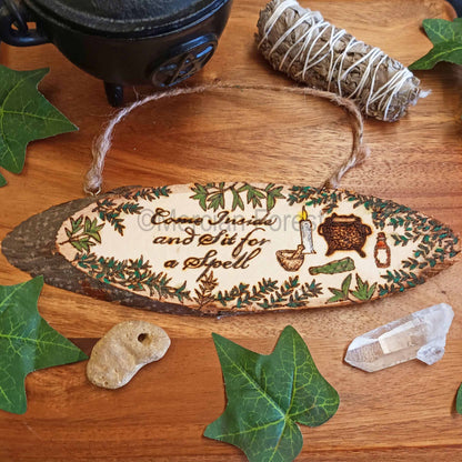 Sit For a Spell Wall Hanging Sign