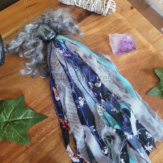 Spirit Doll, Home Protection Amulet Talisman, Spirit Doll Decoration, Witch Bells, Blue