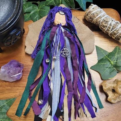 Spirit Doll, Home Protection Amulet Talisman, Spirit Doll Decoration, Witch Bells, Triple Moon