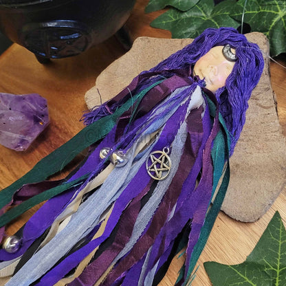 Spirit Doll, Home Protection Amulet Talisman, Spirit Doll Decoration, Witch Bells, Triple Moon