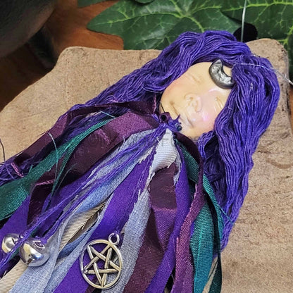 Spirit Doll, Home Protection Amulet Talisman, Spirit Doll Decoration, Witch Bells, Triple Moon