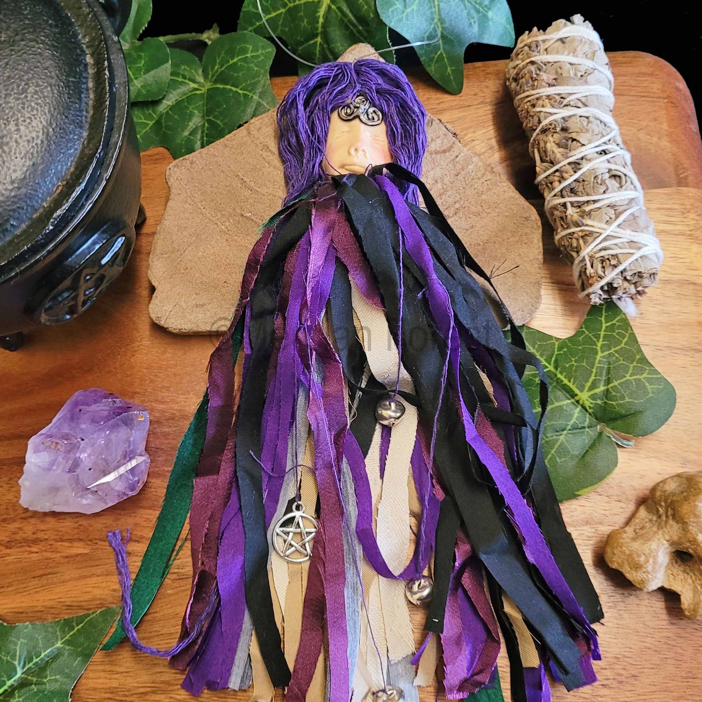 Spirit Doll, Home Protection Amulet Talisman, Spirit Doll Decoration, Witch Bells, Triskele