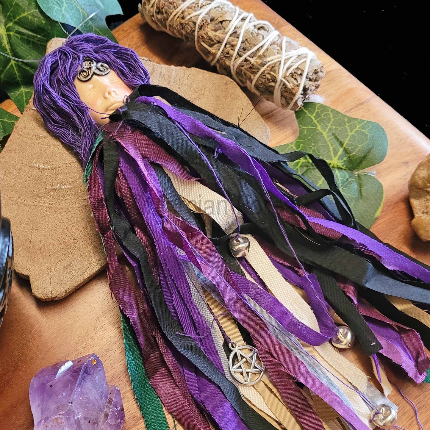 Spirit Doll, Home Protection Amulet Talisman, Spirit Doll Decoration, Witch Bells, Triskele