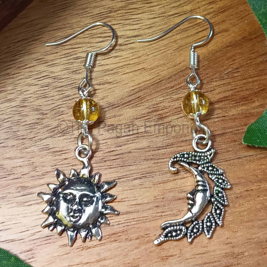 Sun and Moon Celestial Earrings