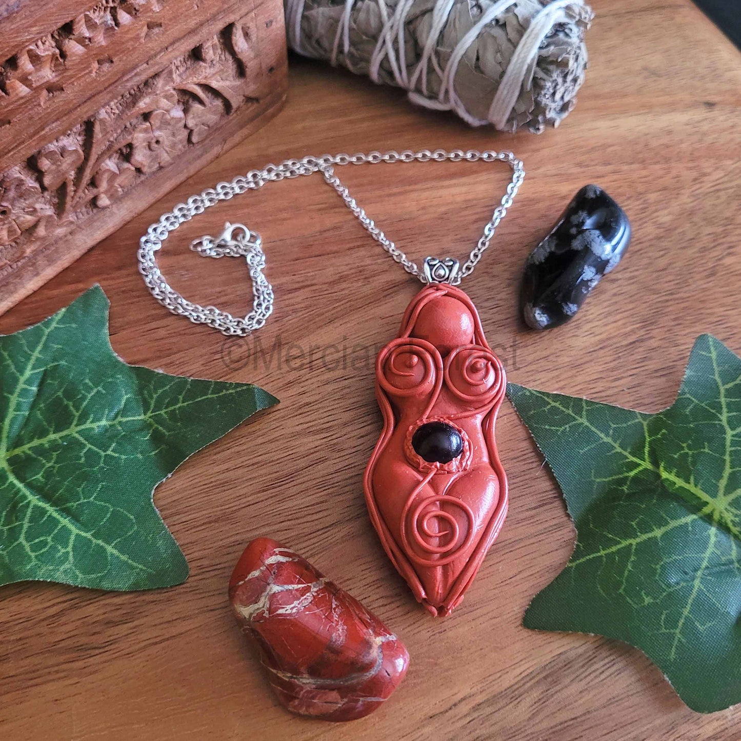 Terracotta Goddess Amulet Pendant Necklace