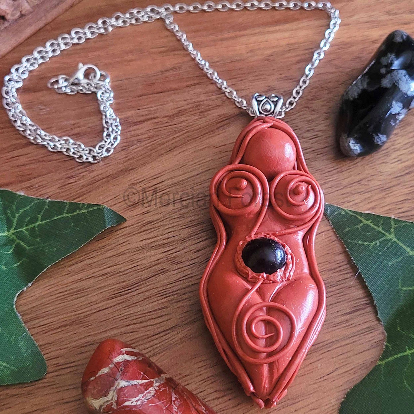 Terracotta Goddess Amulet Pendant Necklace