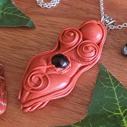 Terracotta Goddess Amulet Pendant Necklace