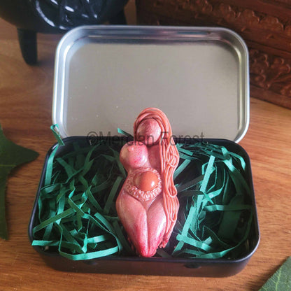 Blessed Be engraved tin with Tranquillity Altar Goddess