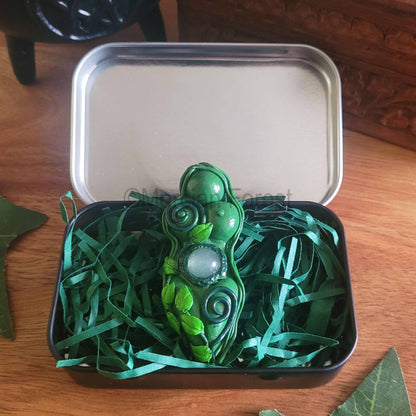 Blessed Be Tin with Green Gaia Goddess