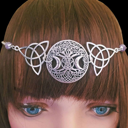 Tree of Life Triple Moon Pentacle Headdress