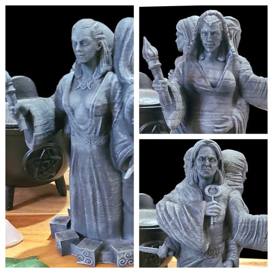 Triple Goddess Statue Figurine in Stone Effect